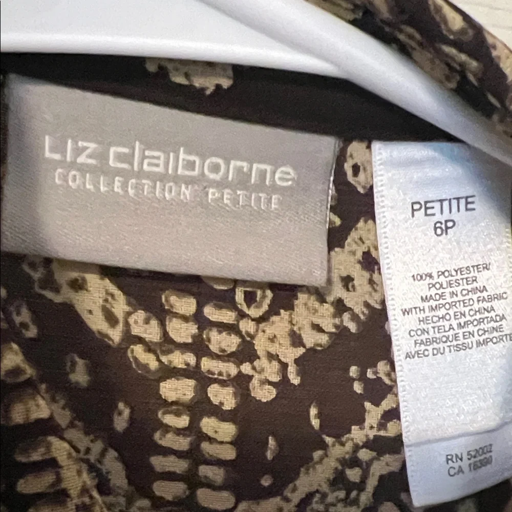 Brown & Tan Liz Claiborne 6P Patterned Shirt - Picture 3 of 7